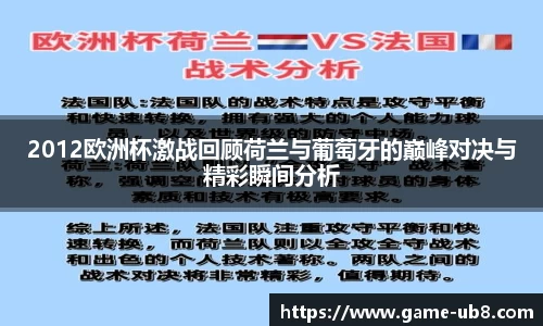 2012欧洲杯激战回顾荷兰与葡萄牙的巅峰对决与精彩瞬间分析